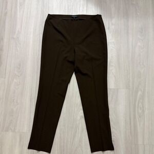Lafayette 148 New York Pants Women Brown Straight Leg Tailored Career Size 8